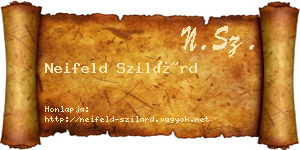 Neifeld Szilárd névjegykártya