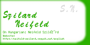 szilard neifeld business card